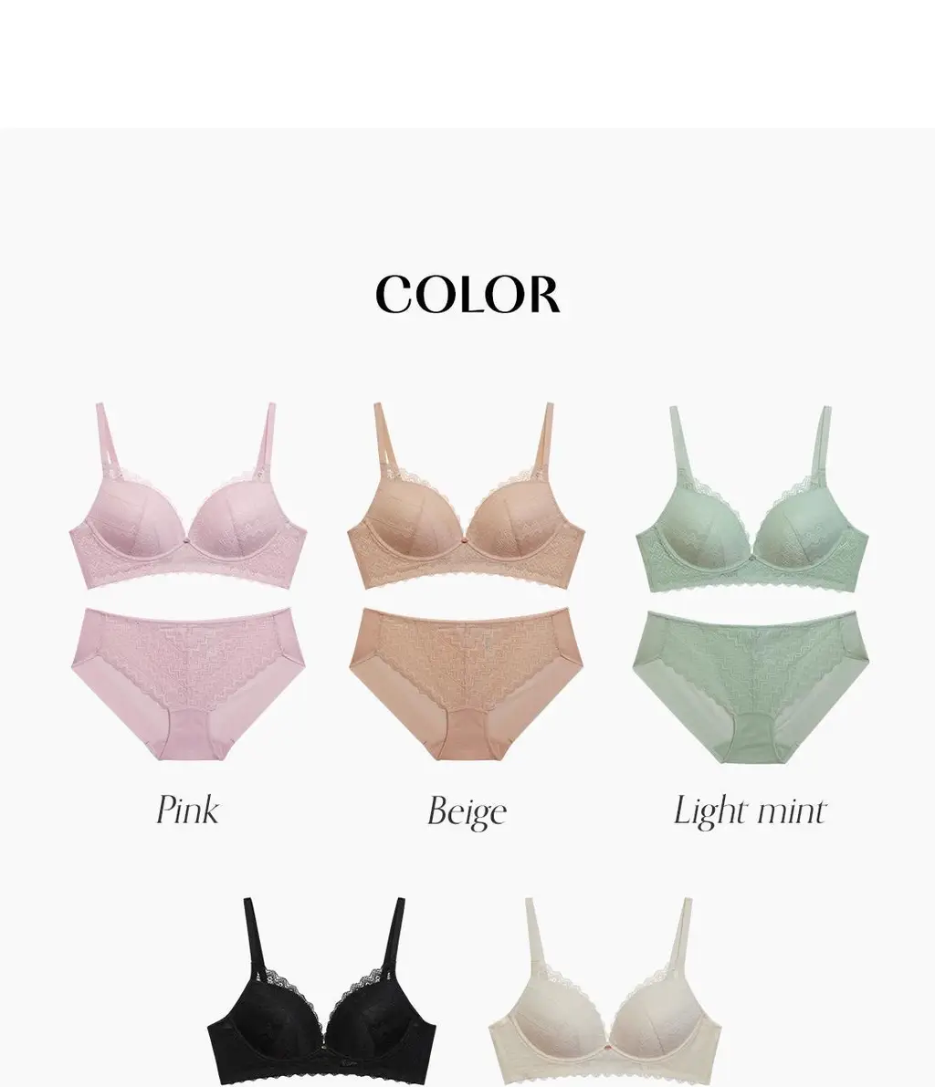 [Wonderbra] 로맨틱 레이스 노와이어 브라팬티 2종세트 라이트크림 WBW5N16_T 상세페이지 6